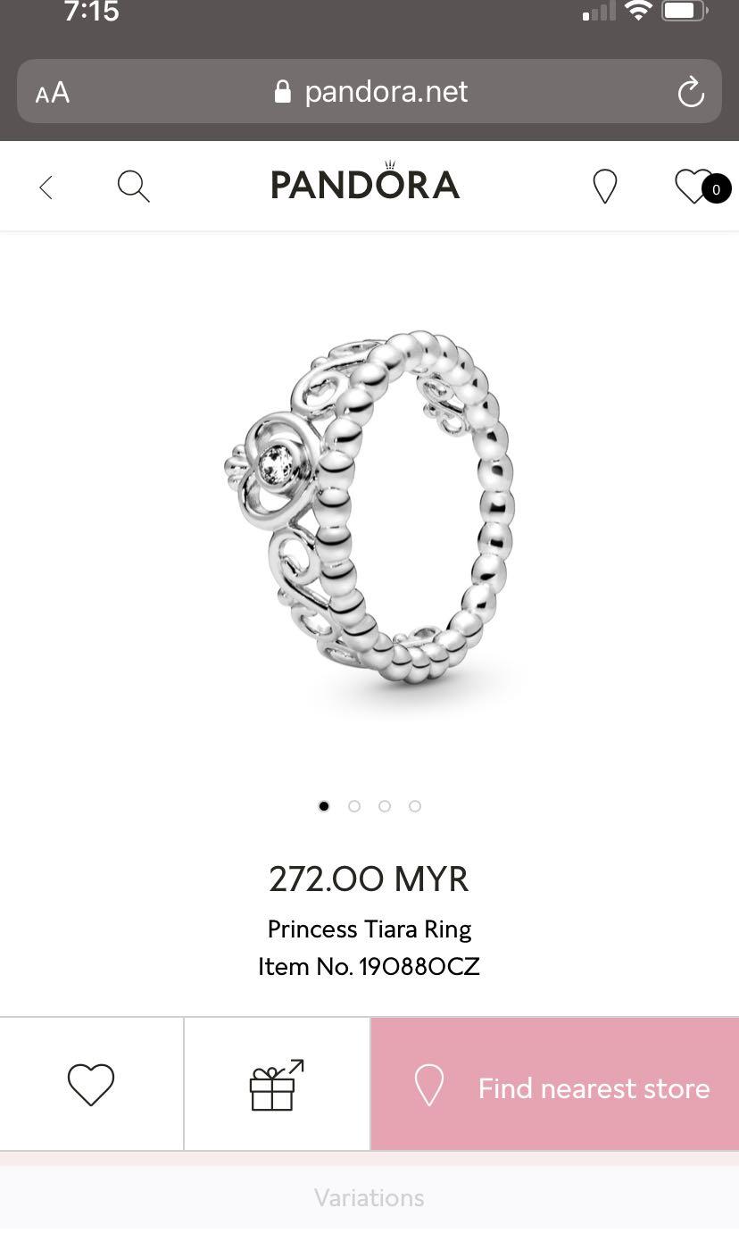 pandora crown ring gold