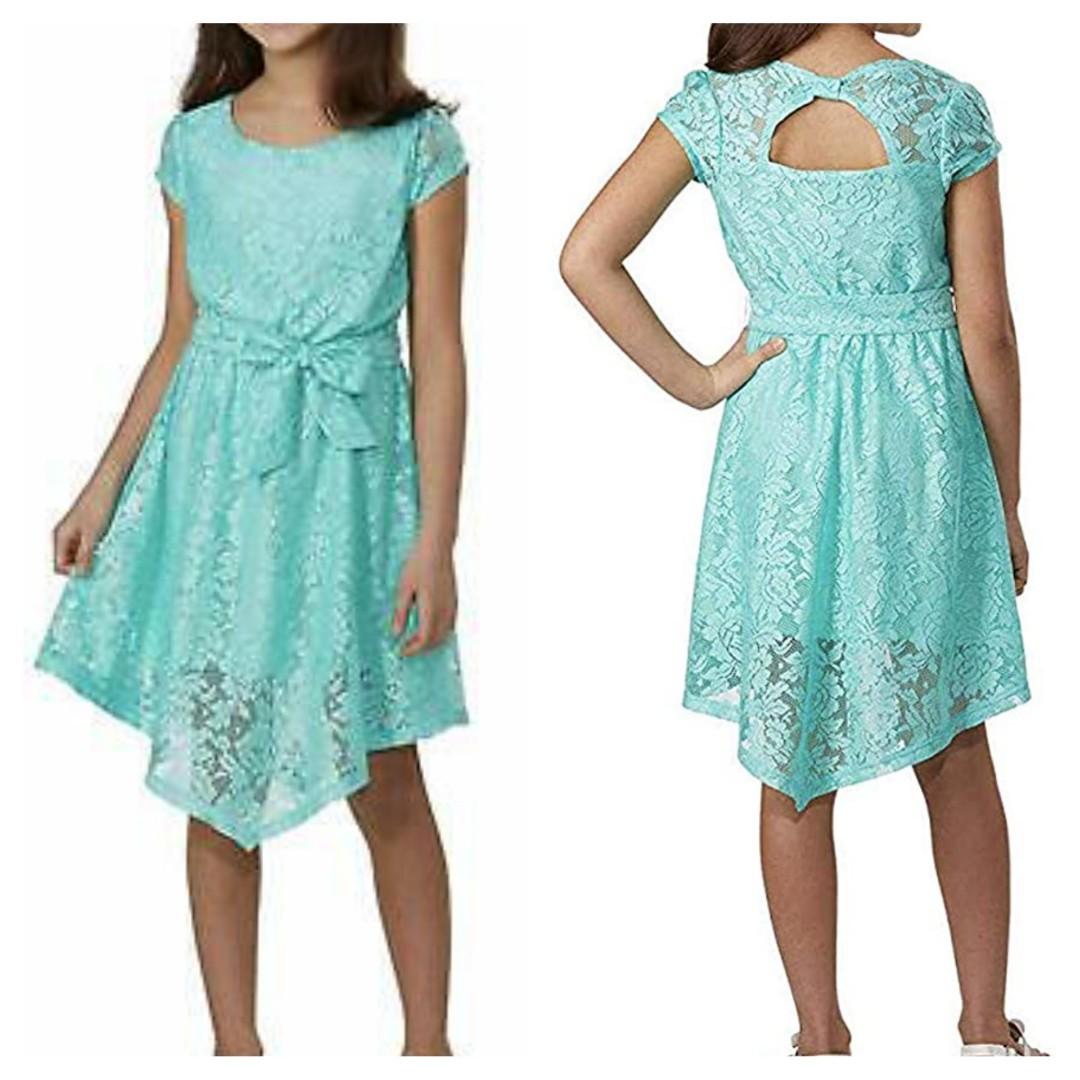 paper dolls green lace dress