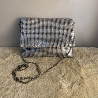 Authentic Parfois Silver Clutch Bag