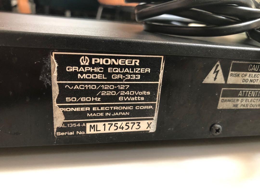 Pioneer Graphic Equalizer (GR333), Audio, Other Audio Equipment on
