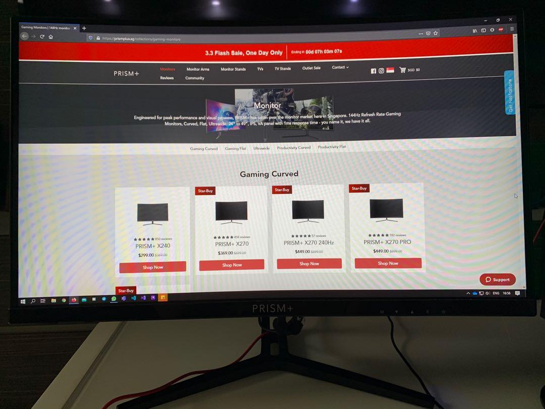 PRISM X240 144 Hz monitor, Computers 