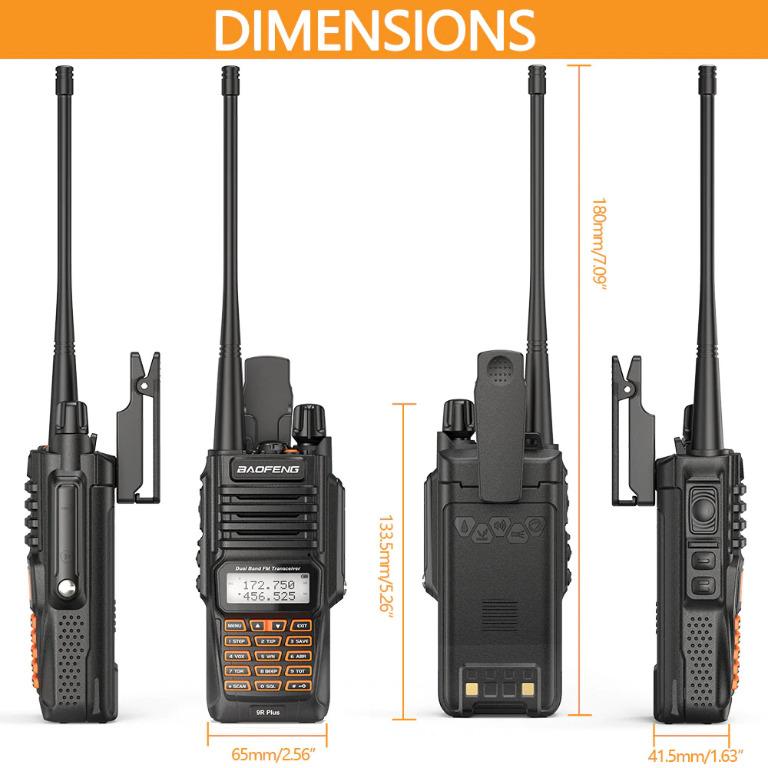 Baofeng UV-9R Plus IP67 Waterproof UHF/VHF Walkie Talkie Long Range 8W Ham  Radio + Speaker Mic