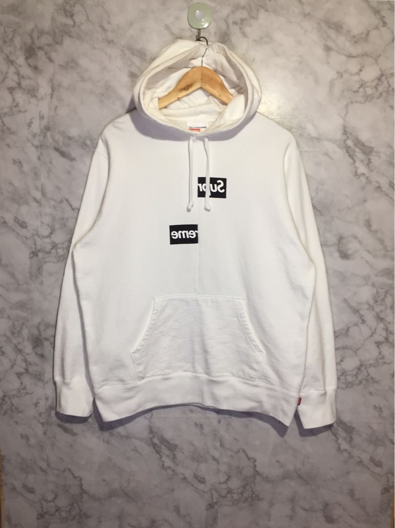 Supreme x cdg split box logo hoodie top