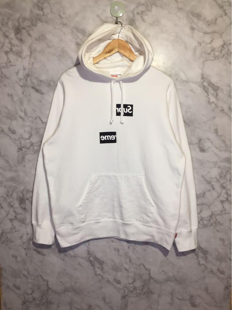 Supreme cdg new arrivals hoodie white