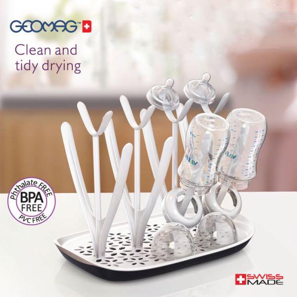 15 05 21 Re Stocked Swiss Made Geomag Safe Abs Bottle Dry Rack Bpa Free Baby Feeding Bottles Drain Drying Rack Baby Bottle Pacifier Cleaning Dryer Drainer Storage Drying Holder Shelf Babies Kids Nursing