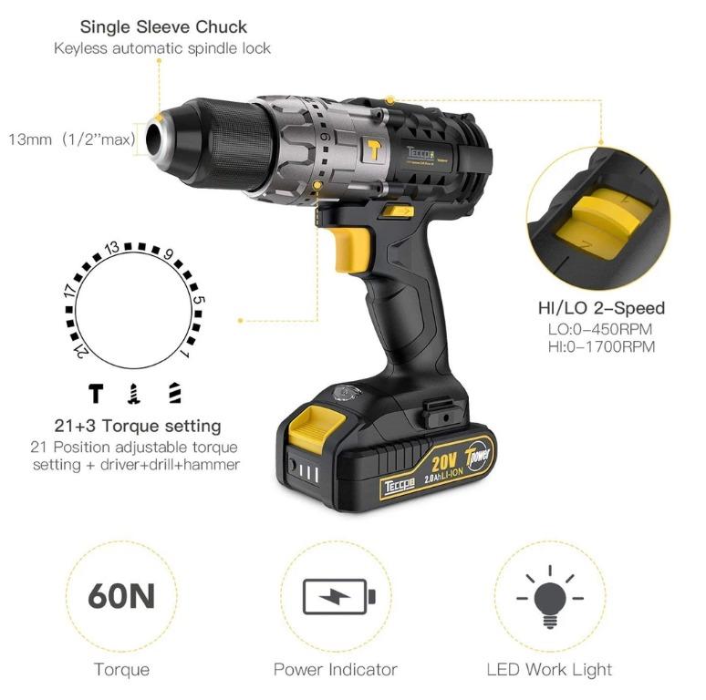 Teccpo sales cordless drill