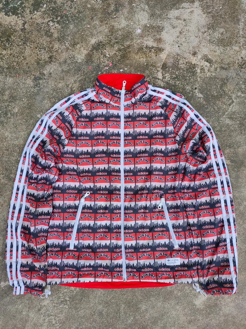 Tracktop Adidas x Run DMC Fesyen Pria Pakaian Baju Luaran di