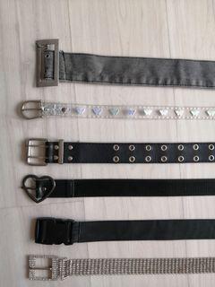 ulzzang harajuku belts butterfly iridescent holographic jelly belt double grommet belt leather fabric buckle edgy cargo belt bejewelled diamond encrusted sparkly cute belt