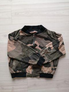 ulzzang vintage retro y2k camo camouflage distressed zipper bomber jacket