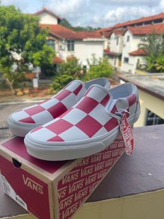 Leather checkered shop vans