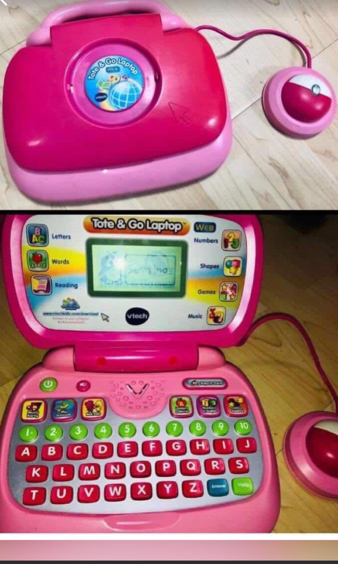 Vtech tote and go laptop learning ABC words shapes games numbers music  reading pink preschool cute toy