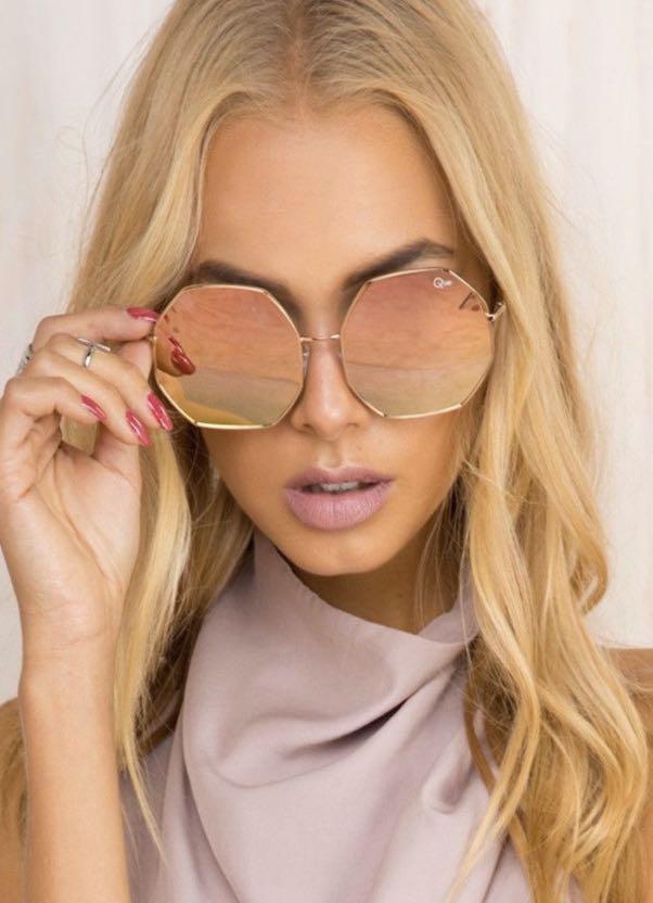 Quay kiss and tell octagon mirror sunglasses clearance