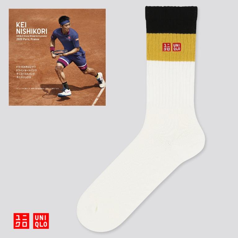 日本直送 日本行貨japan Uniqlo Nk Tennis Sock fra Kei Nishikori 錦織圭法網網球襪 紫紅 男裝 外套及戶外衣服 Carousell