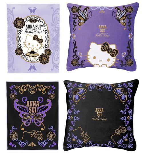 台灣限定anna Sui X Hello Kitty 刺繡抱枕 保暖毯組 傢俬 家居 其他 Carousell