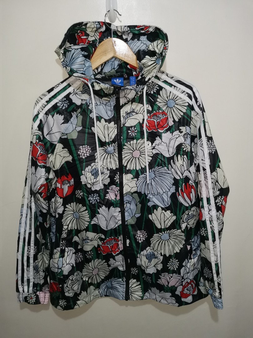 adidas floral windbreaker