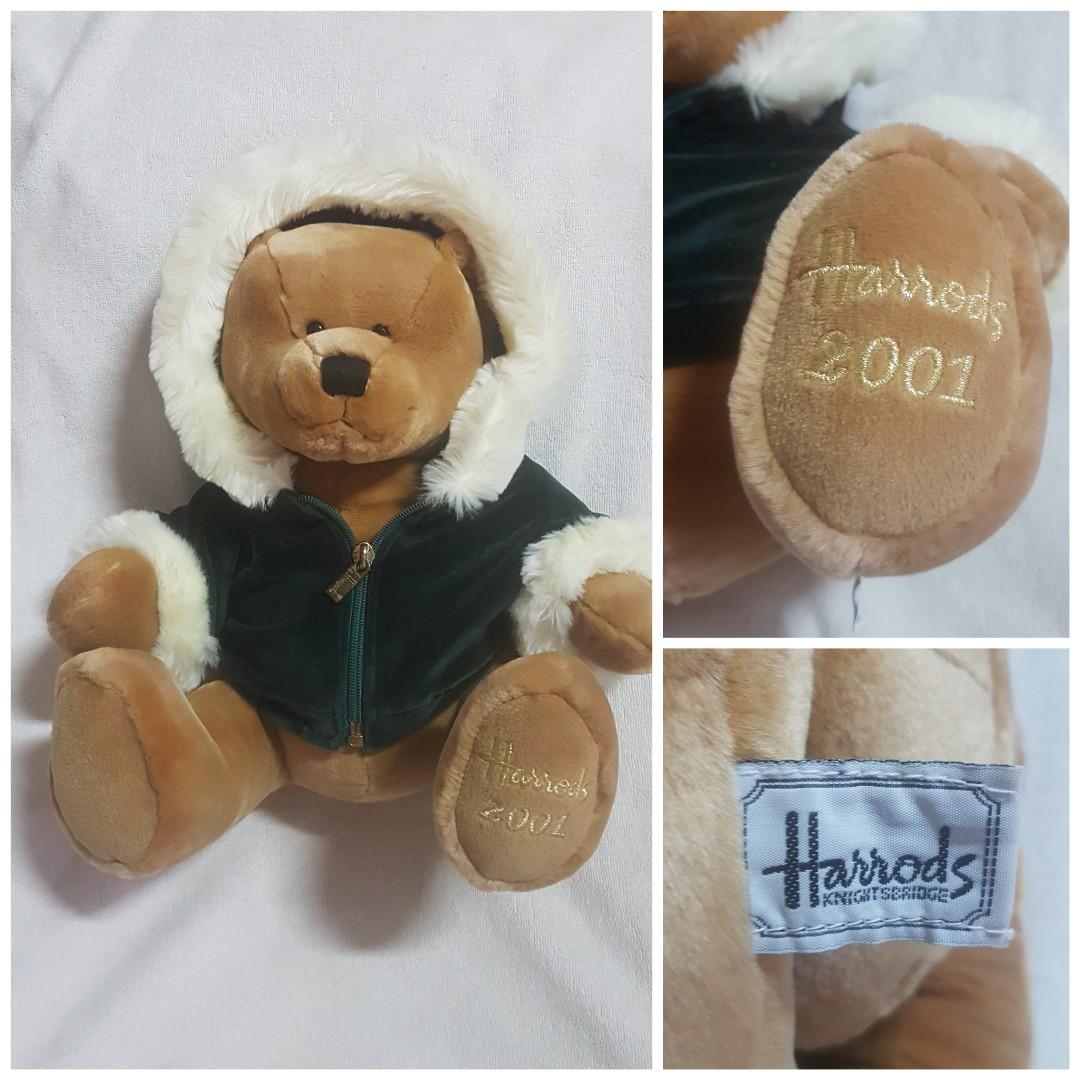 Authentic Rare Vintage Large Big Harrods Classic Teddy Bear in A parka Anorak Coat Jacket Plush Soft Toy