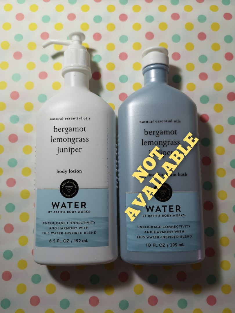 BN Bath & Body Works Aromatherapy 'Water' Items (Bergamot + Lemongrass ...