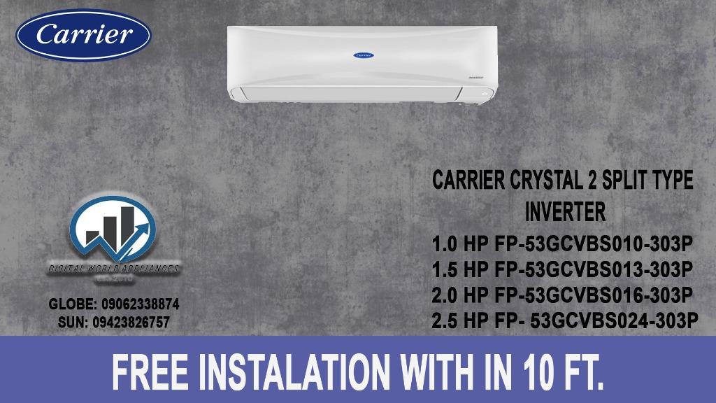 Brand New Carrier Crystal 2 Wall Mounted Split Type Inverter Tv Home Appliances Air Conditioning And Heating On Carousell