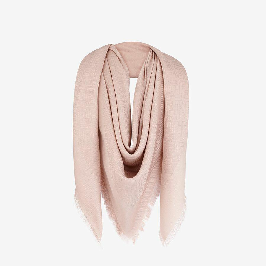 Pink silk and wool shawl fendi clearance