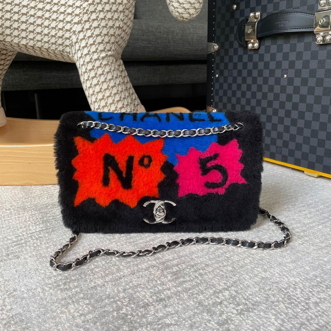 Chanel Pop Art No 5 Shearling Flap, Luxury, Bags & Wallets on Carousell