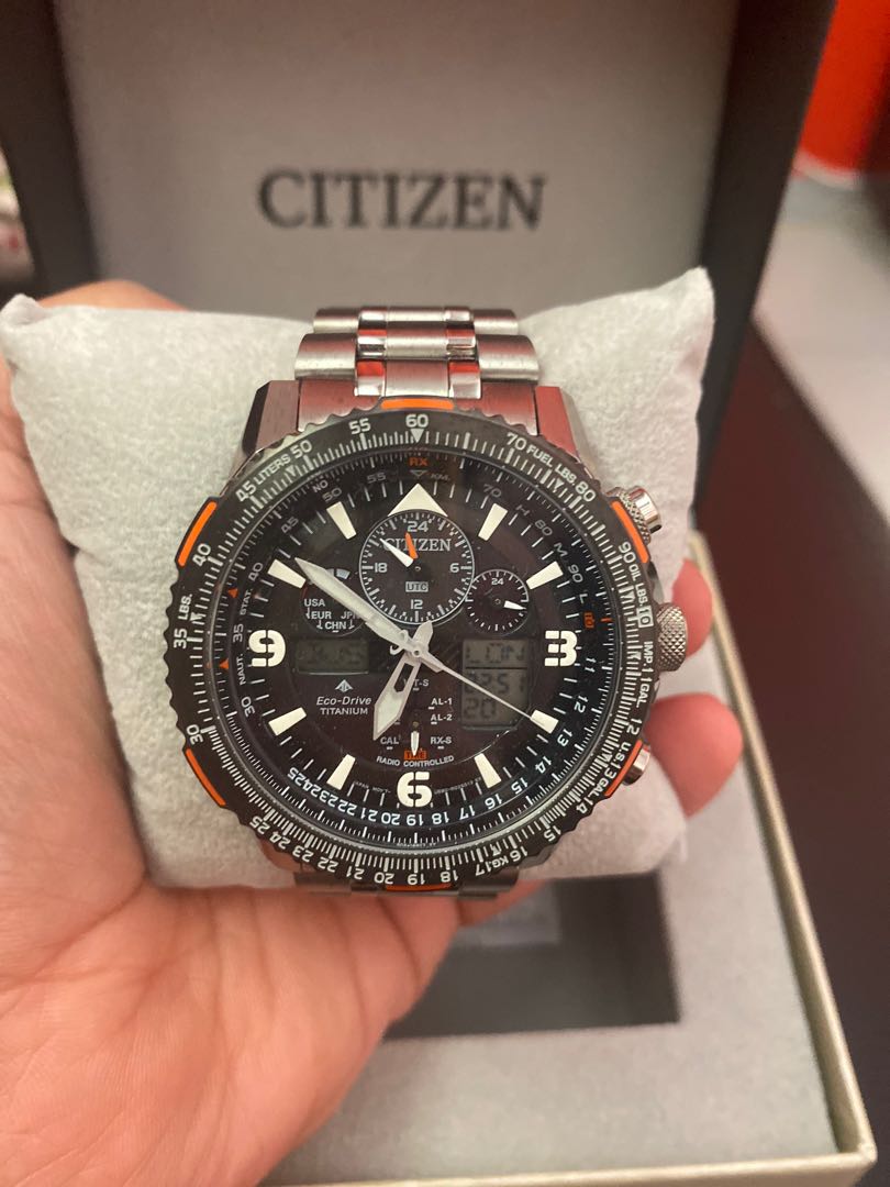 Citizen PROMASTER SKYHAWK A T JY8108 53E Eco Drive titanium black steal half price Mobile Phones Gadgets Wearables Smart Watches on Carousell