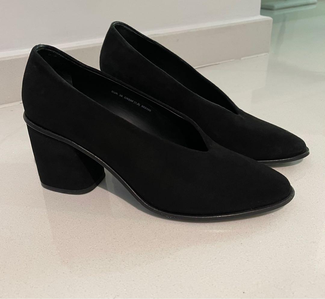 Cos black velvet heels size 38