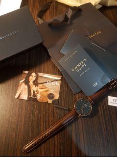 Daniel wellington Petite  Bristol hitam Rose gold 32 mm