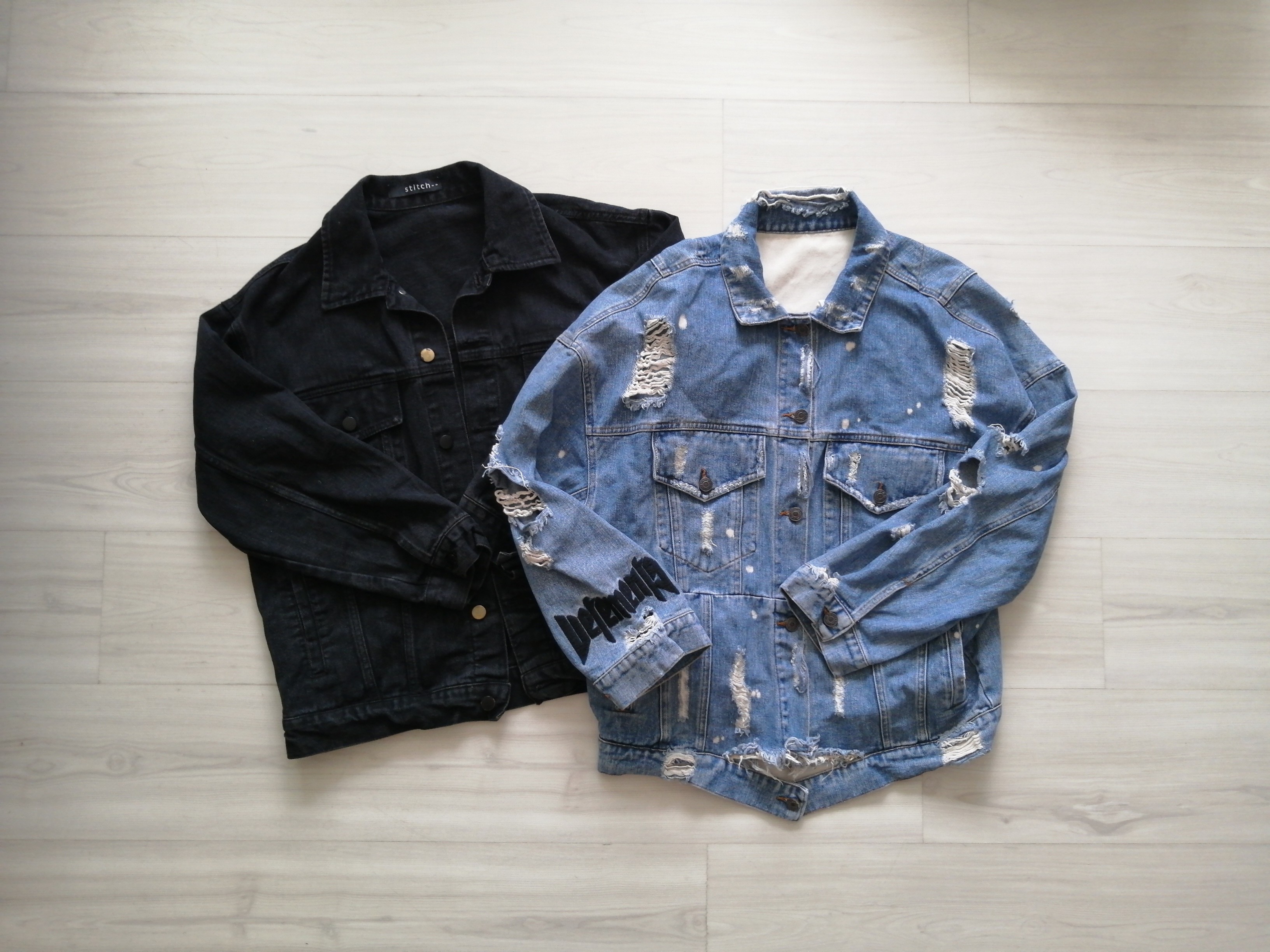 denim jacket SALE black denim jacket distressed ripped vetements denim jacket strretwear hype grunge edgy Men s Fashion Coats Jackets and Outerwear on Carousell