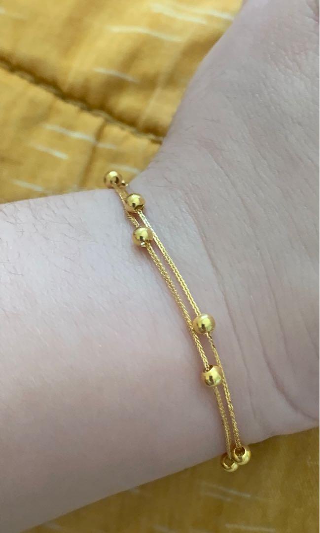 Double Bracelet 100%Real Gold Pawnable, Women's Fashion ...