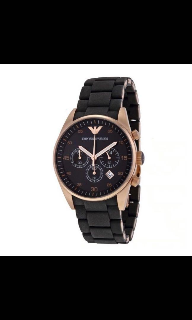 Mens black and gold armani watch new arrivals