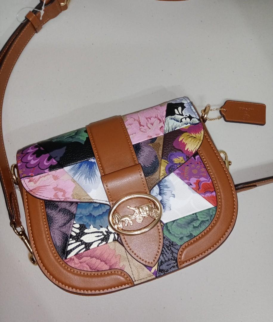 Georgie saddle bag with online patchwork kaffe fassett print