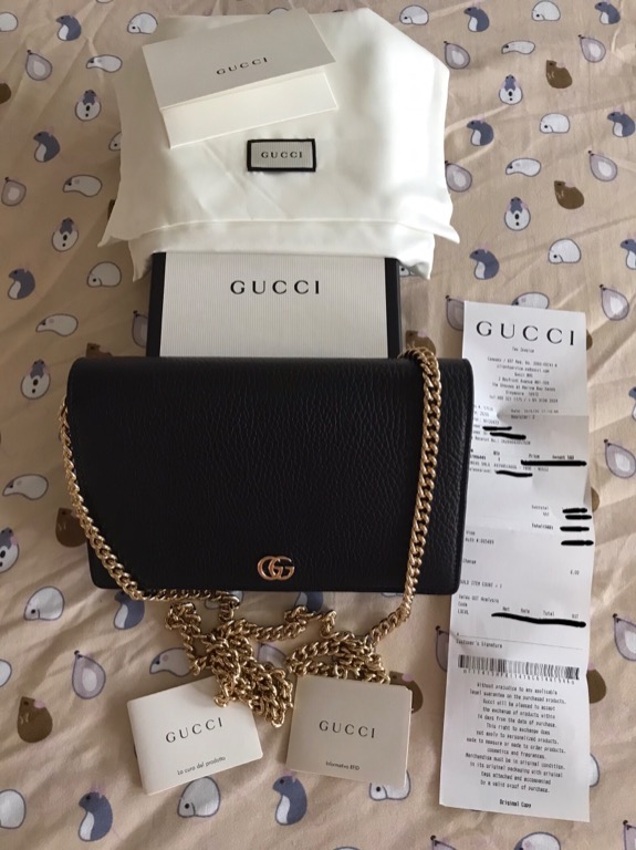 Gg marmont leather chain bag hot sale