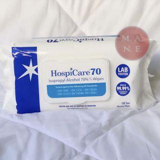 HospiCare Isopropyl Alcohol 70% Wipes 100 Sheets