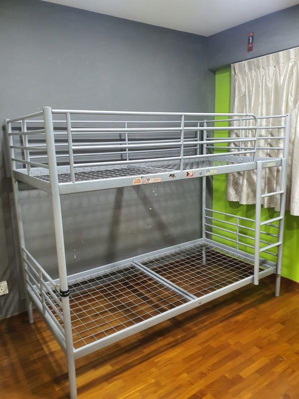 Ikea Metal Double Decker Bed, Furniture & Home Living, Furniture, Bed
