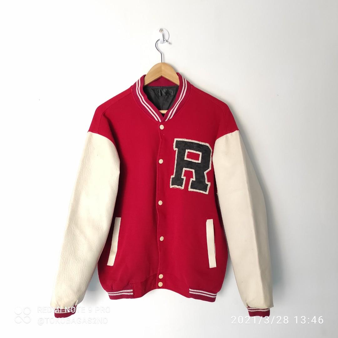 Jaket varsity kulit
