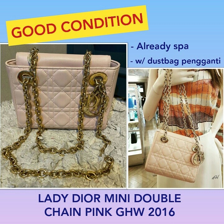 Lady dior double chain bag sales