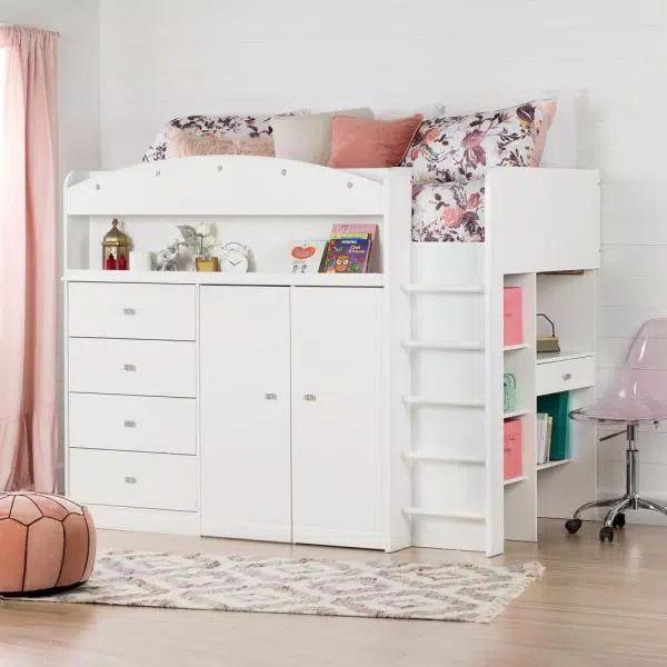 Loft bed with wardrobe, Furniture & Home Living, Furniture, Bed Frames