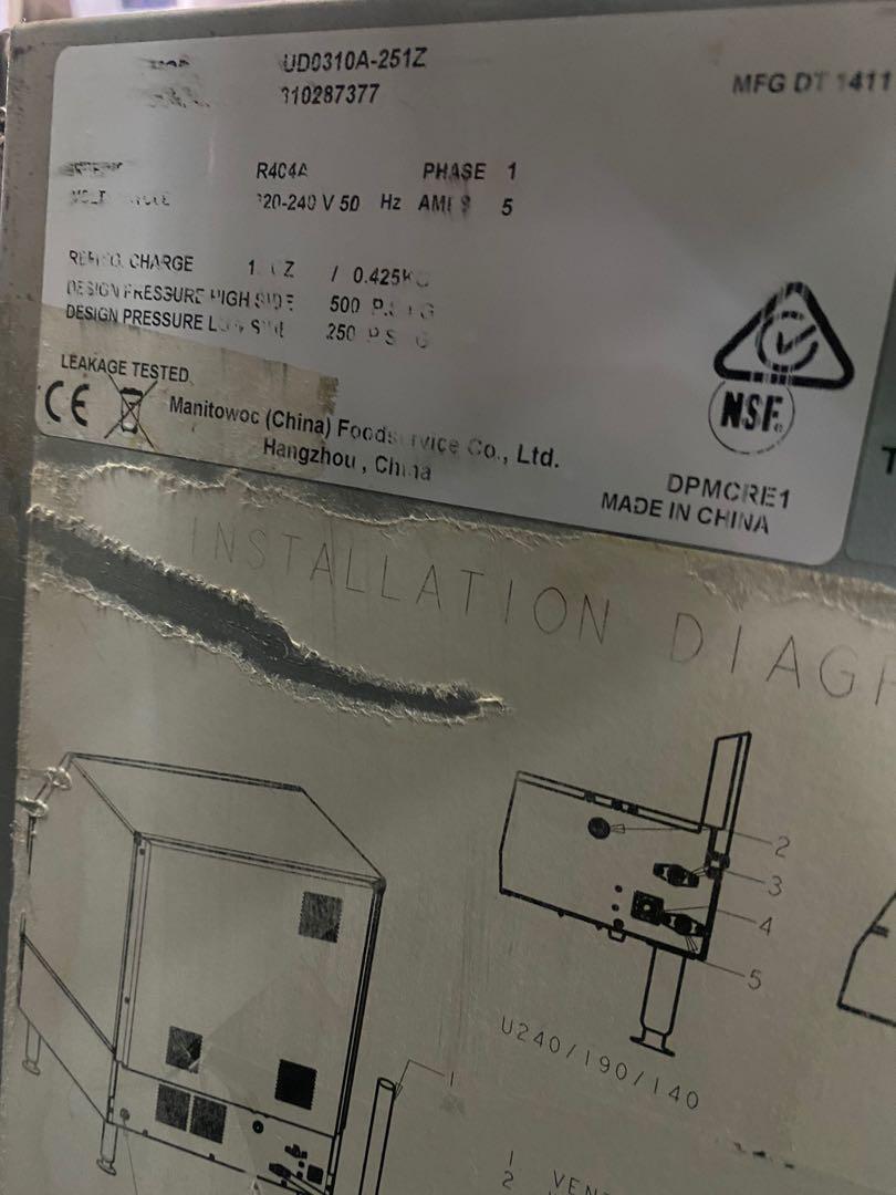 Manitowoc UYF0310A 290lb NEO Series Undercounter Half Dice, 57 OFF