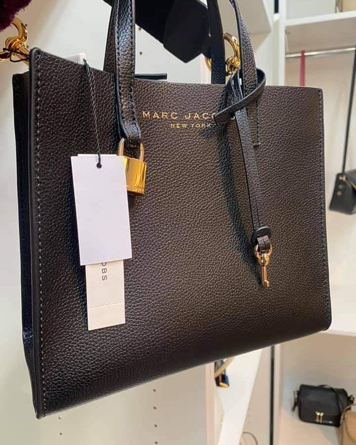 Marc Jacobs Mini Grind Coated Leather Satchel Black