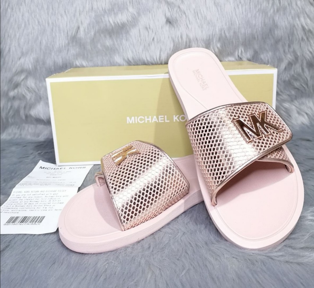 Rose gold mk slides outlet