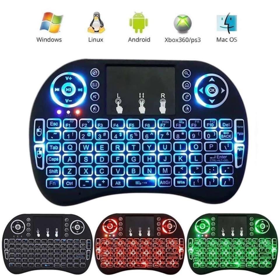 Mini I8 Keyboard (Category: Computer Keyboard) located in Taguig. Submitted by closetcompany (Listing ID 1078445629, Image 3). Description: #mb ☑️Mini i8 Keyboard -3 Colors Backlit -i8 Mini Wireless Keyboard -Airmouse -Combination of Mouse and Mini Keyboard.