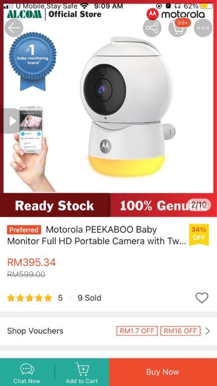 Motorola PEEKABOO Baby Monitor Full HD WIFI Portable Camera with