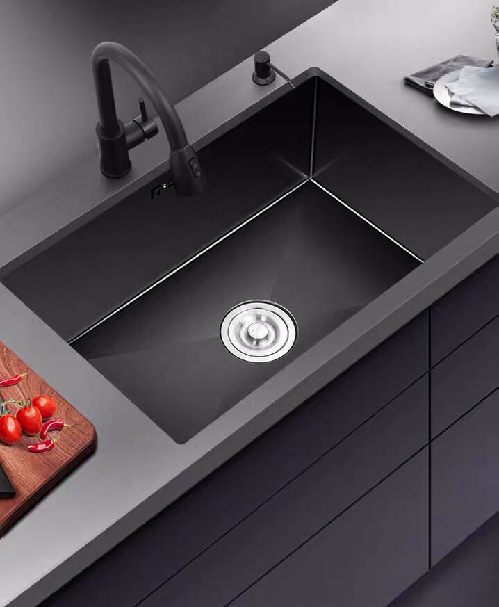 Nano black 304 stainless steel sink (Full pack), Furniture ...