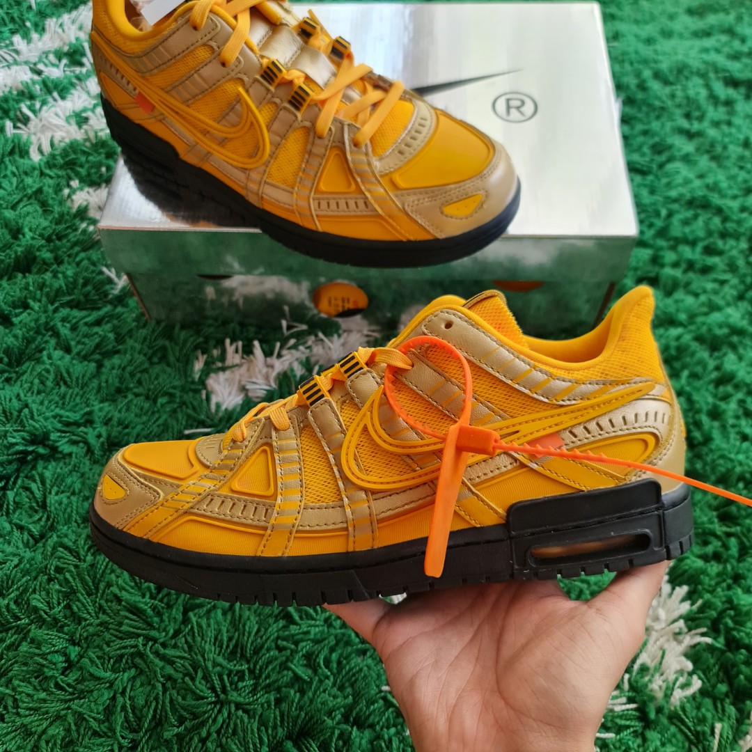 off white rubber dunks yellow