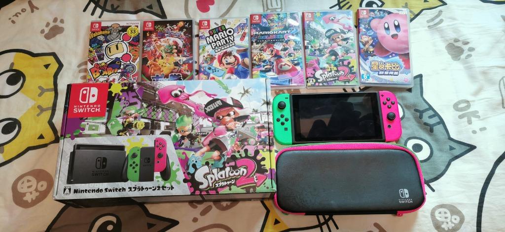 nintendo switch 漆彈大作戰2特別版主機 香港行貨 連6隻game 遊戲機 遊戲機器材on carousell