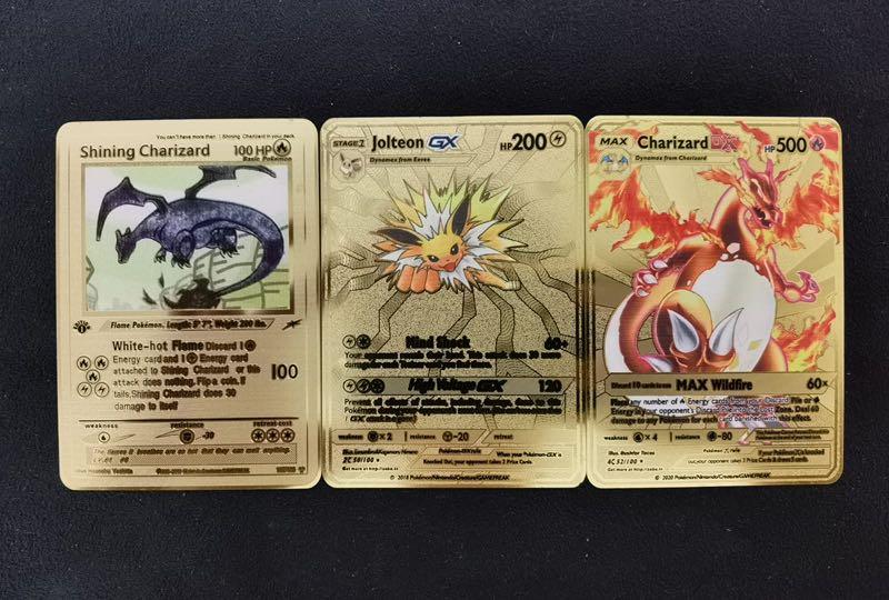 Pokemon gold plated cards, Hobbies & Toys, Toys & Games on Carousell