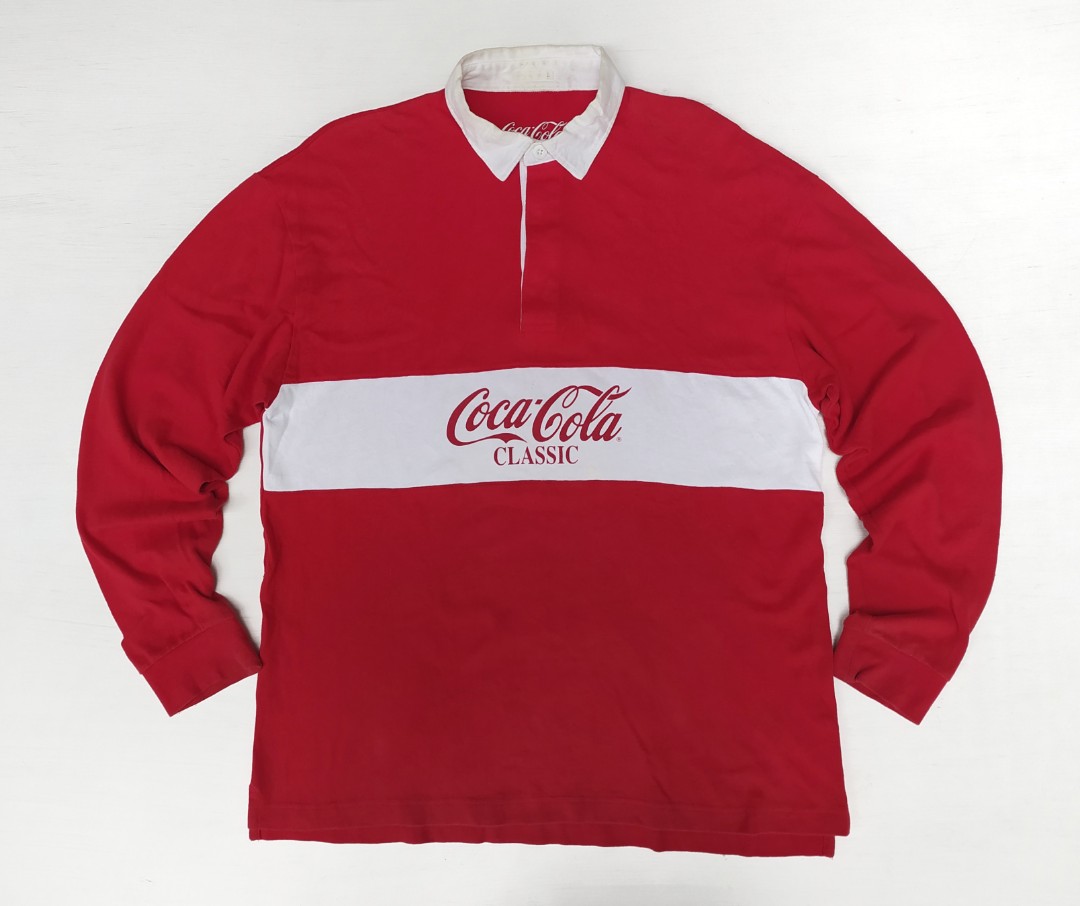 coca cola vintage rugby shirt