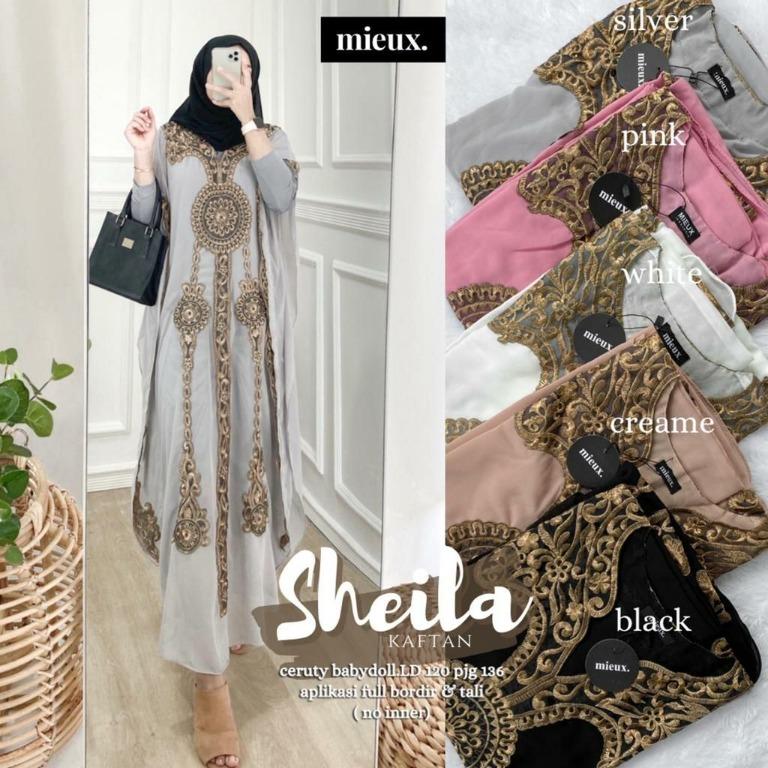 Pre order Muslimah grey pink white black Jubah Sheila Kaftan Abaya Umrah Haji Arab Baju Raya 2021
