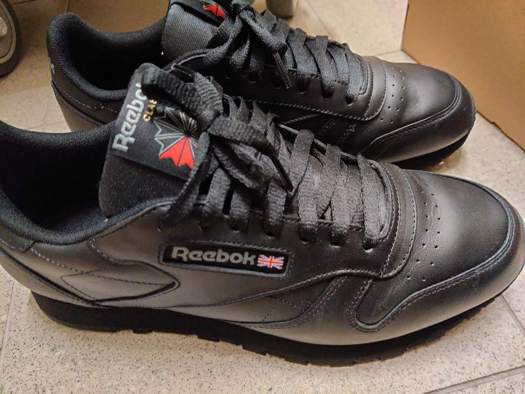 Mens black outlet reebok trainers