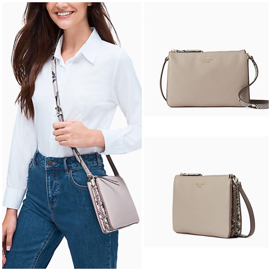 Jackson Mixed Material Triple Gusset Crossbody 2024 favors